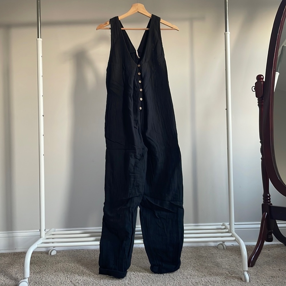Free People Black 100% Cotton Jumpsuit XS